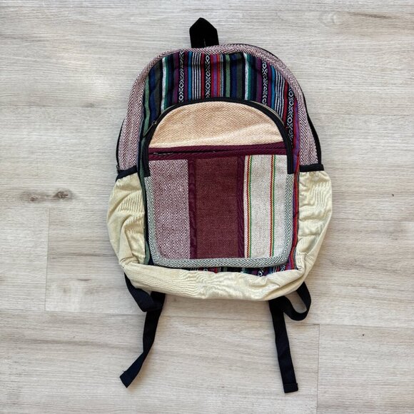 Himalayan Natural Bag Backpack Handmade Travel Hiking School - Picture 1 of 9